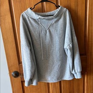 SHEIN Light Gray Cowl Neck Sweater